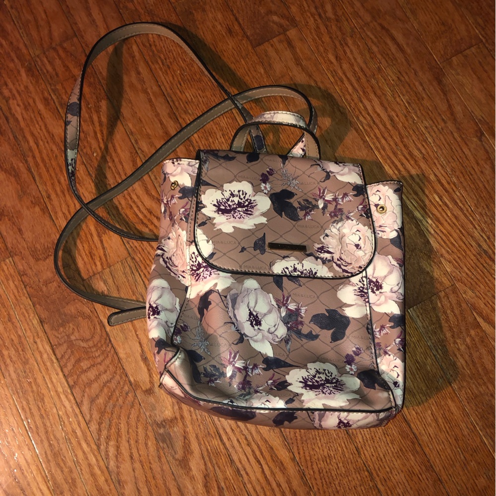 MIA & LUCA floral backpack with adjustable straps